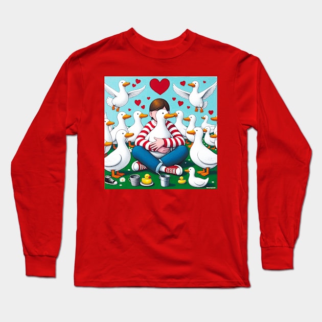 I love ducks Long Sleeve T-Shirt by Sketchy